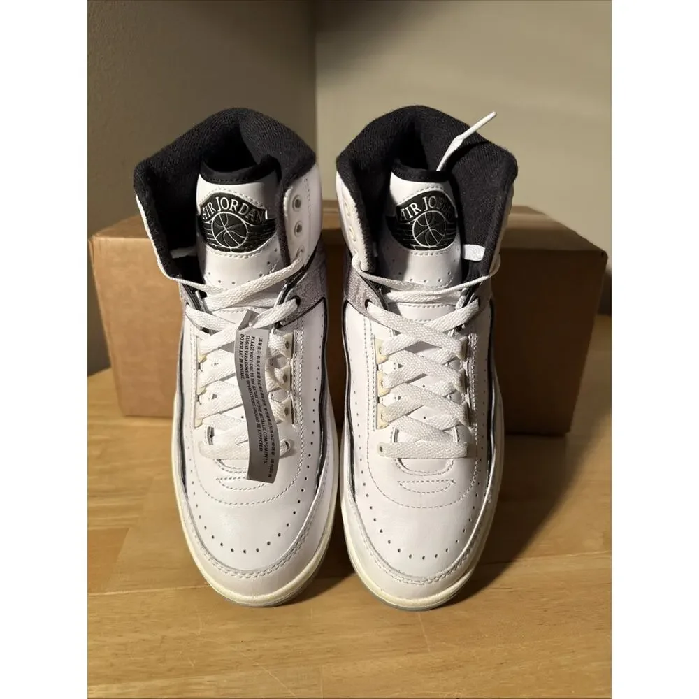 Nike Air Jordan 2 Retro Python White Gray Red 7Y Womens 8.5